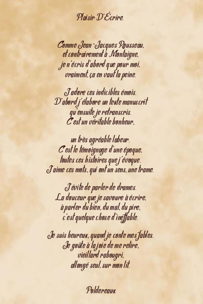 Le poème en image: Plaisir D’écrire.