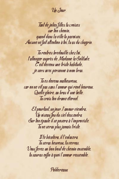 Le poème en image: Un Jour.