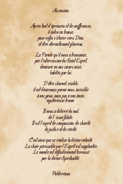 Le poème en image: Ascension.