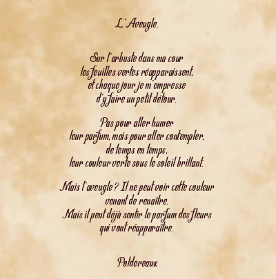 Le poème en image: L’aveugle.