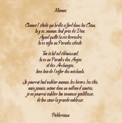 Le poème en image: Maman.