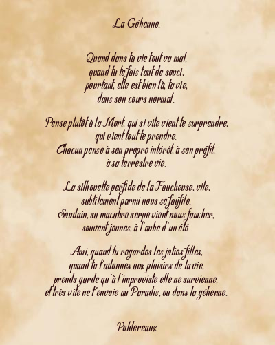 Le poème en image: La Géhenne.
