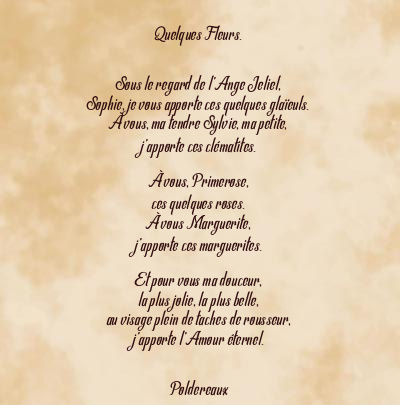 Le poème en image: Quelques Fleurs.