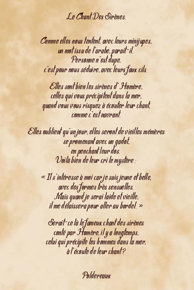 Le poème en image: Le Chant Des Sirènes.