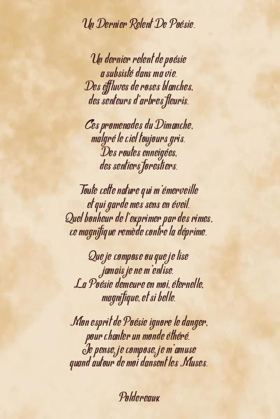 Le poème en image: Un Dernier Relent De Poésie.