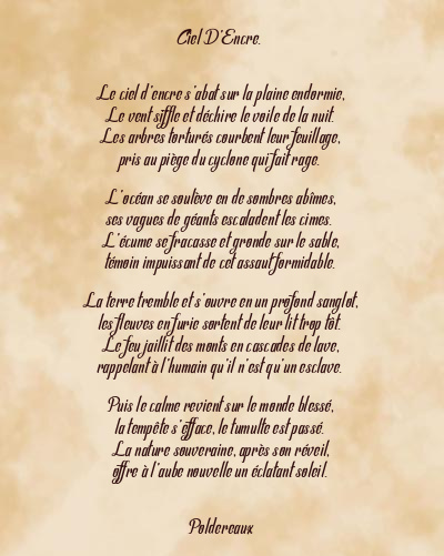 Le poème en image: Ciel D’encre.