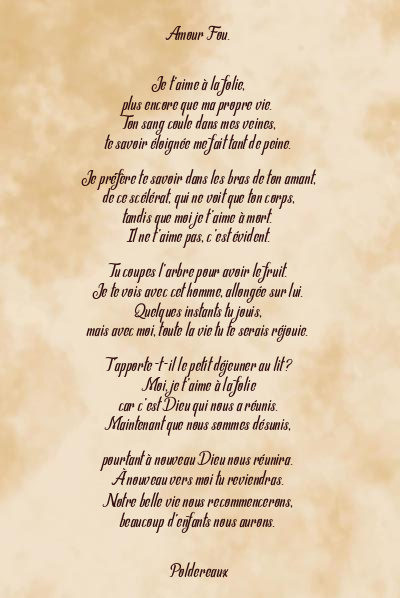 Le poème en image: Amour Fou.