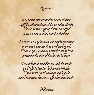 Le poème en image: Apparence.