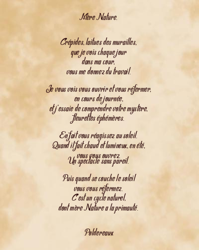 Le poème en image: Mère Nature.