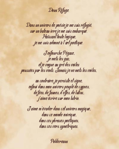Le poème en image: Doux Refuge.