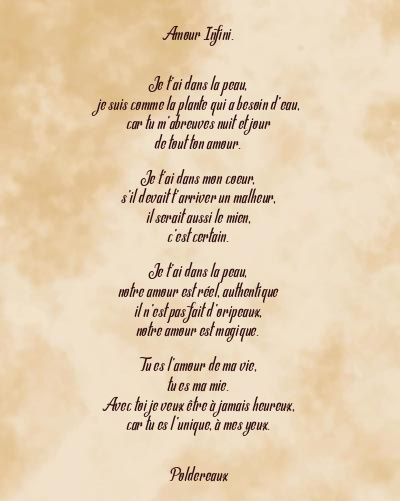 Le poème en image: Amour Infini.