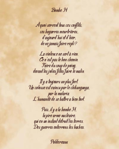Le poème en image: Bombe H
