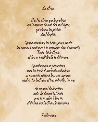 Le poème en image: La Croix.