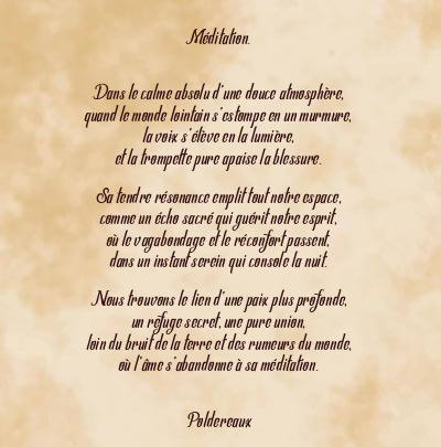 Le poème en image: Méditation.