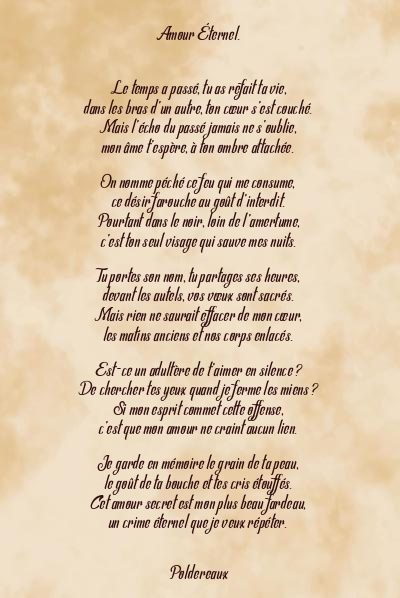 Le poème en image: Amour Éternel.