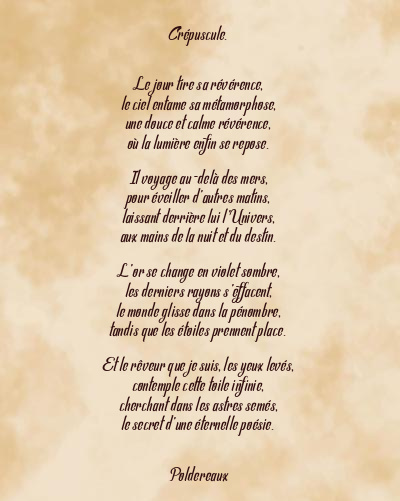 Le poème en image: Crépuscule.