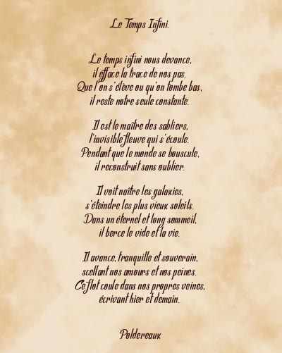 Le poème en image: Le Temps Infini.