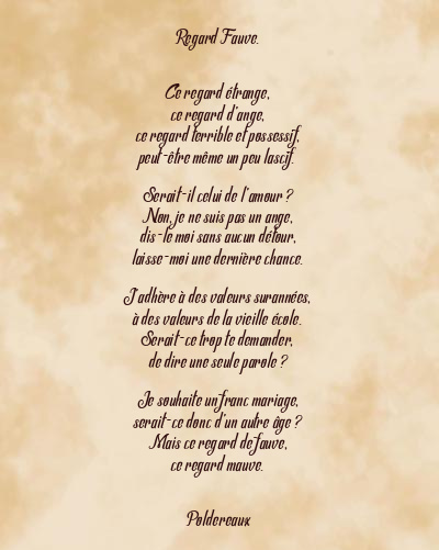 Le poème en image: Regard Fauve.