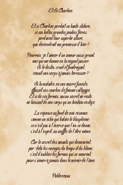 Le poème en image: Et Si Charline.