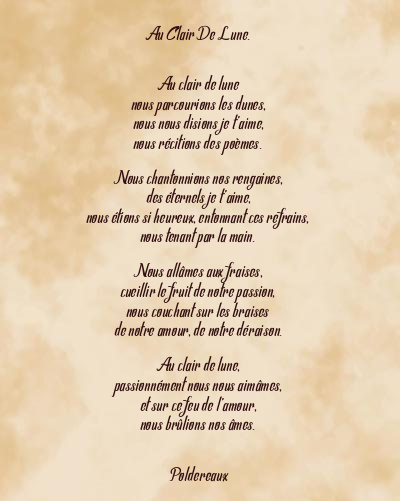 Le poème en image: Au Clair De Lune.