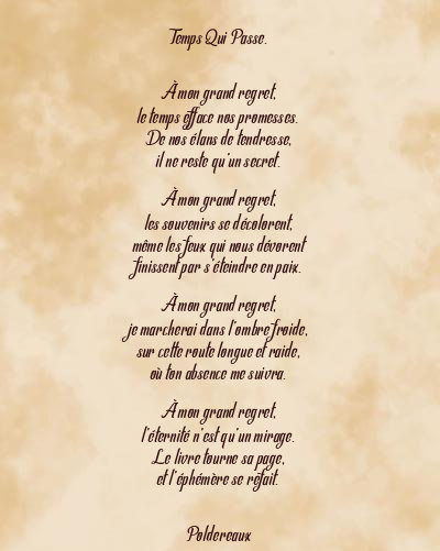 Le poème en image: Temps Qui Passe.
