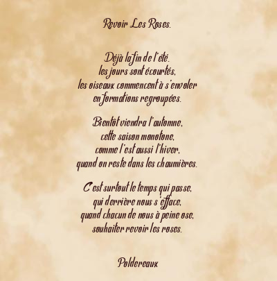 Le poème en image: Revoir Les Roses.
