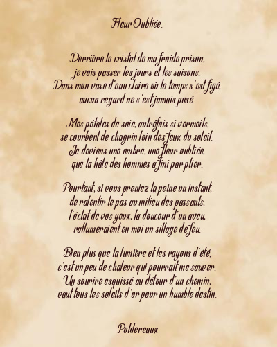 Le poème en image: Fleur Oubliée.