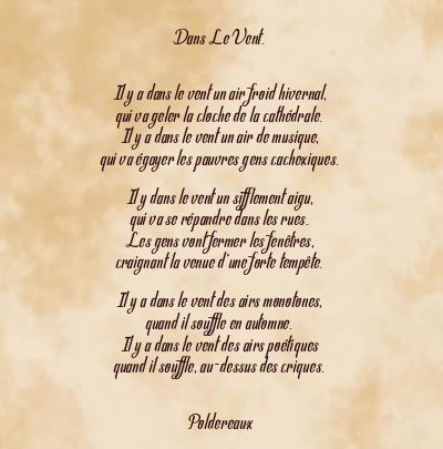 Le poème en image: Dans Le Vent.