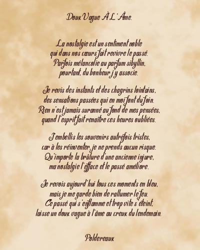 Le poème en image: Doux Vague À L’âme.