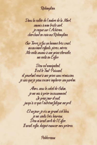 Le poème en image: Rédemption.