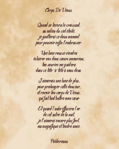 Le poème en image: Corps De Vénus.
