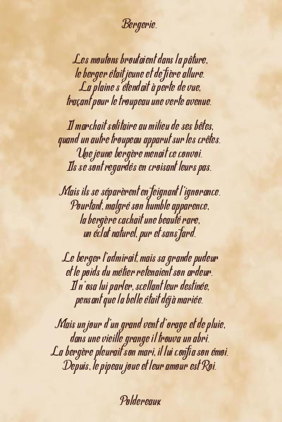 Le poème en image: Bergerie.