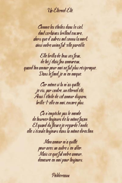 Le poème en image: Un Éternel Été.