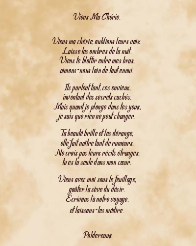 Le poème en image: Viens Ma Chérie.