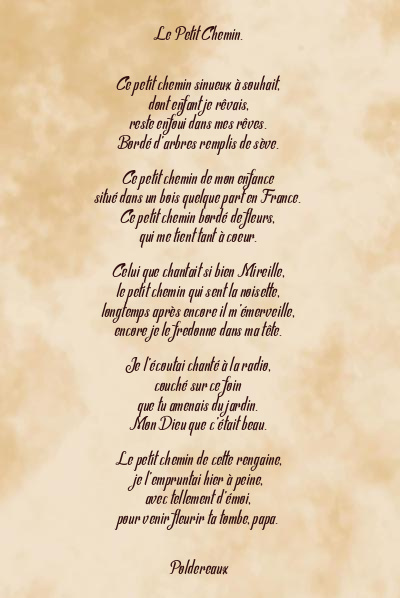 Le poème en image: Le Petit Chemin.