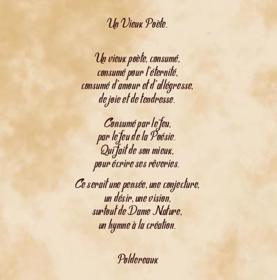 Le poème en image: Un Vieux Poète.