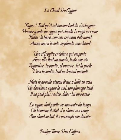 Le poème en image: Le Chant Du Cygne