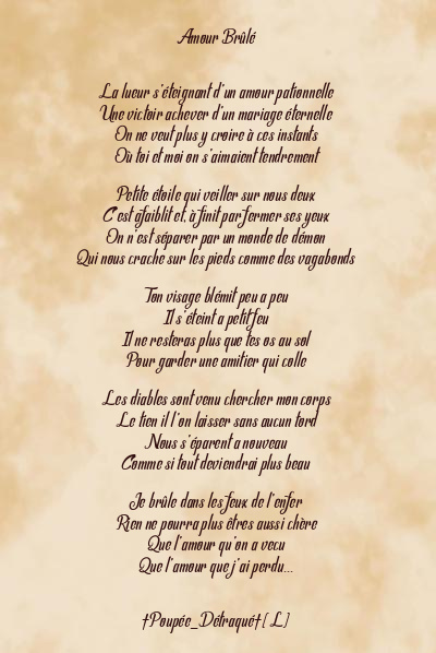 Le poème en image: Amour Brûlé