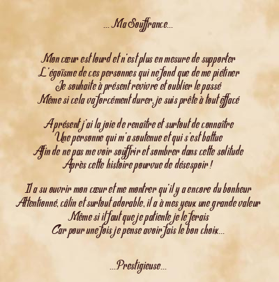 Le poème en image: … Ma Souffrance…