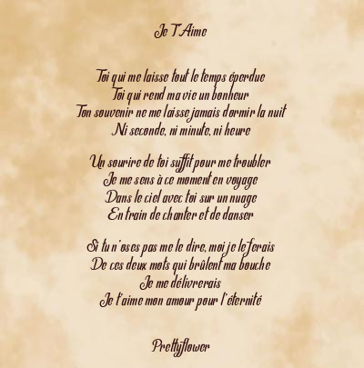 Le poème en image: Je T’aime