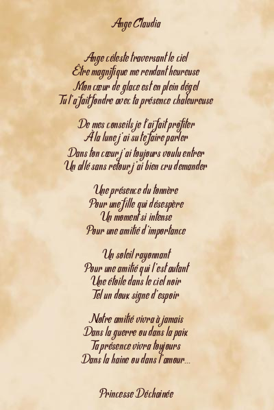 Le poème en image: Ange Claudia