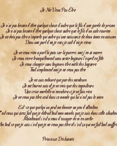Le poème en image: Je Ne Veux Pas Être