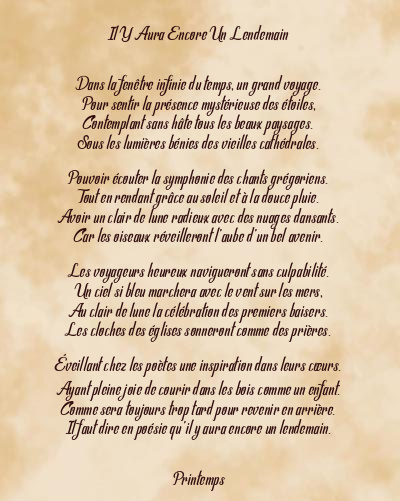 Le poème en image: Il Y Aura Encore Un Lendemain