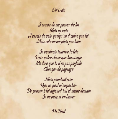 Le poème en image: En Vain