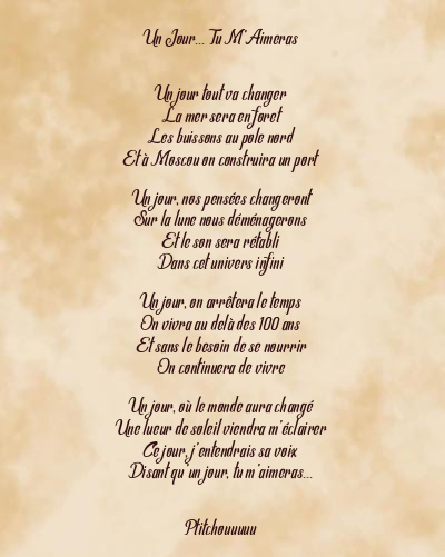 Le poème en image: Un Jour… Tu M’aimeras