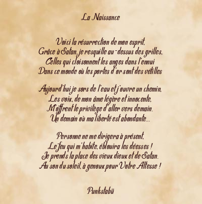 Le poème en image: La Naissance