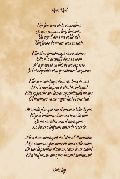 Le poème en image: Rêve Réel