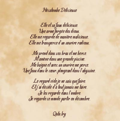 Le poème en image: Hécatombe Délicieuse