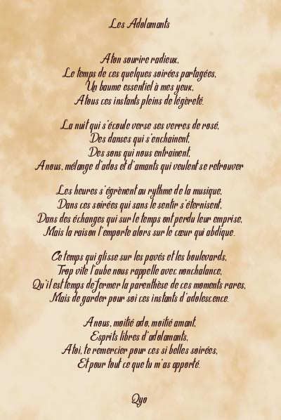 Le poème en image: Les Adolamants