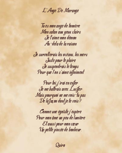 Le poème en image: L’ange De Marange